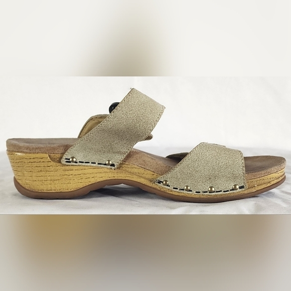 Dansko Manda Slide Wooden Slip on Clogs in Oyster 7 - Picture 15 of 16